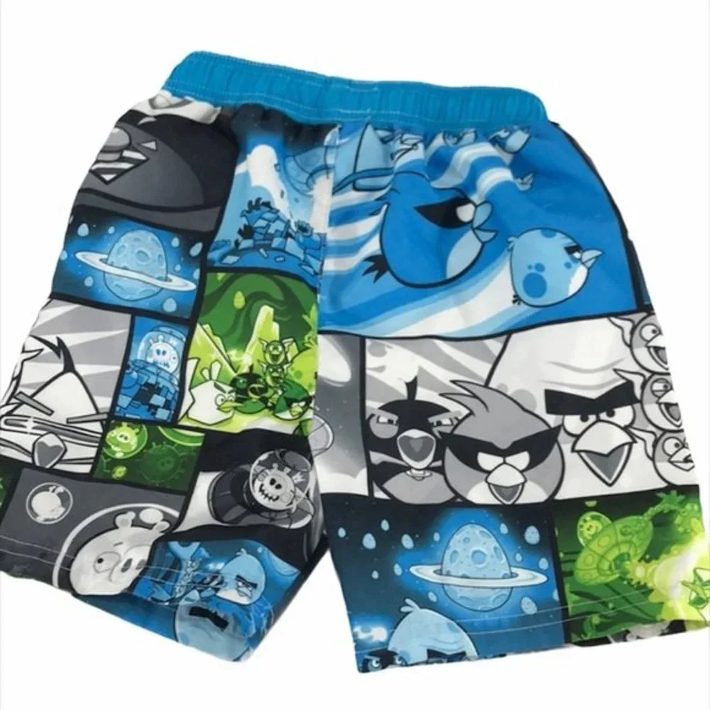 Angry Birds Space Theme Swim Trunks, Green, Blue